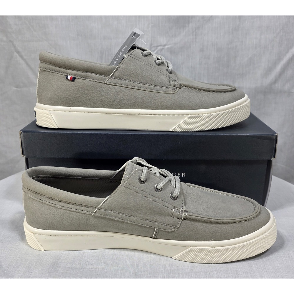 Tommy Hilfiger Gervis Men's Grey Boat Shoe Low Top Lace Up Memory Foam Size 9M